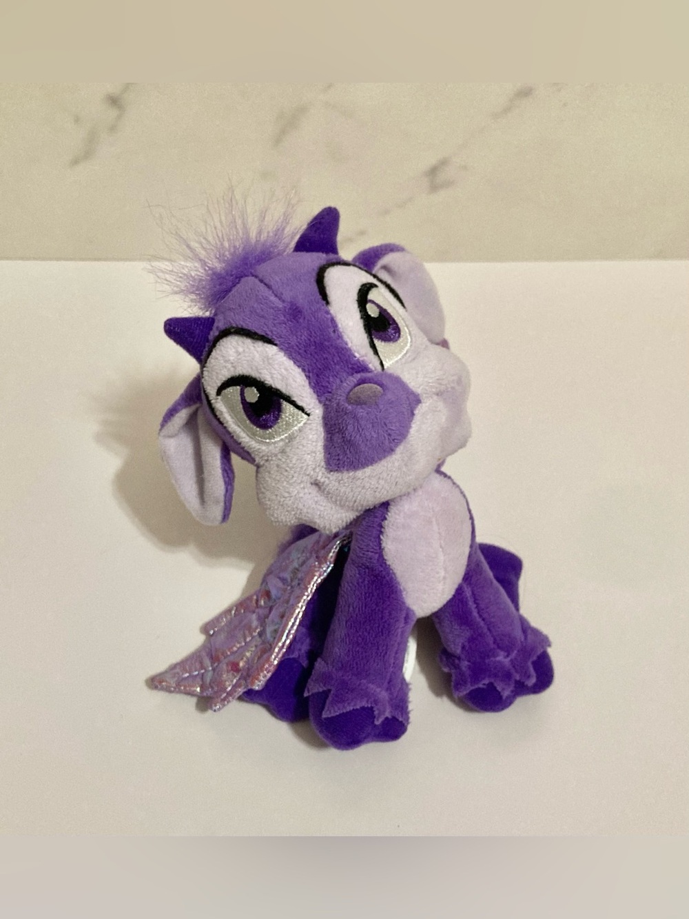 Purple Faerie Ixi deer with shiny purple wings, 2008 Neopets plush